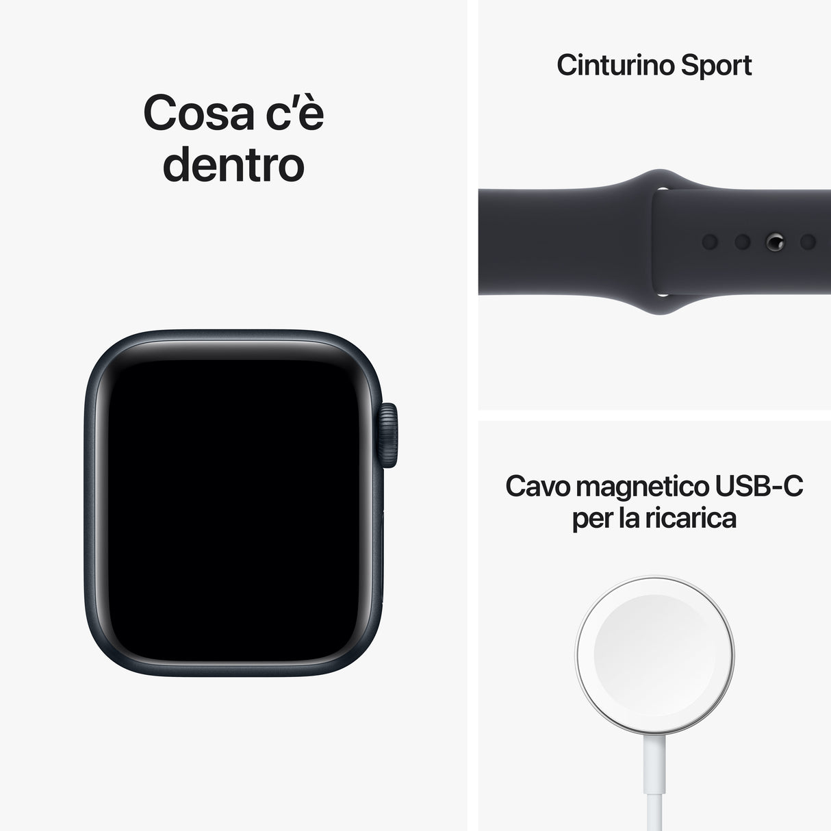 Apple Watch SE GPS + Cellular 40mm Cassa in Alluminio color Mezzanotte con Cinturino Sport Band Mezzanotte - Regular