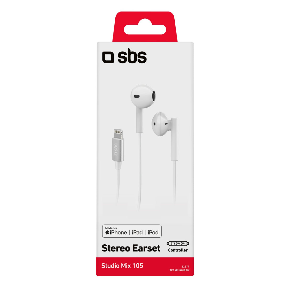 SBS Studio Mix 105 Auricolare Cablato In-ear Musica e Chiamate Bianco