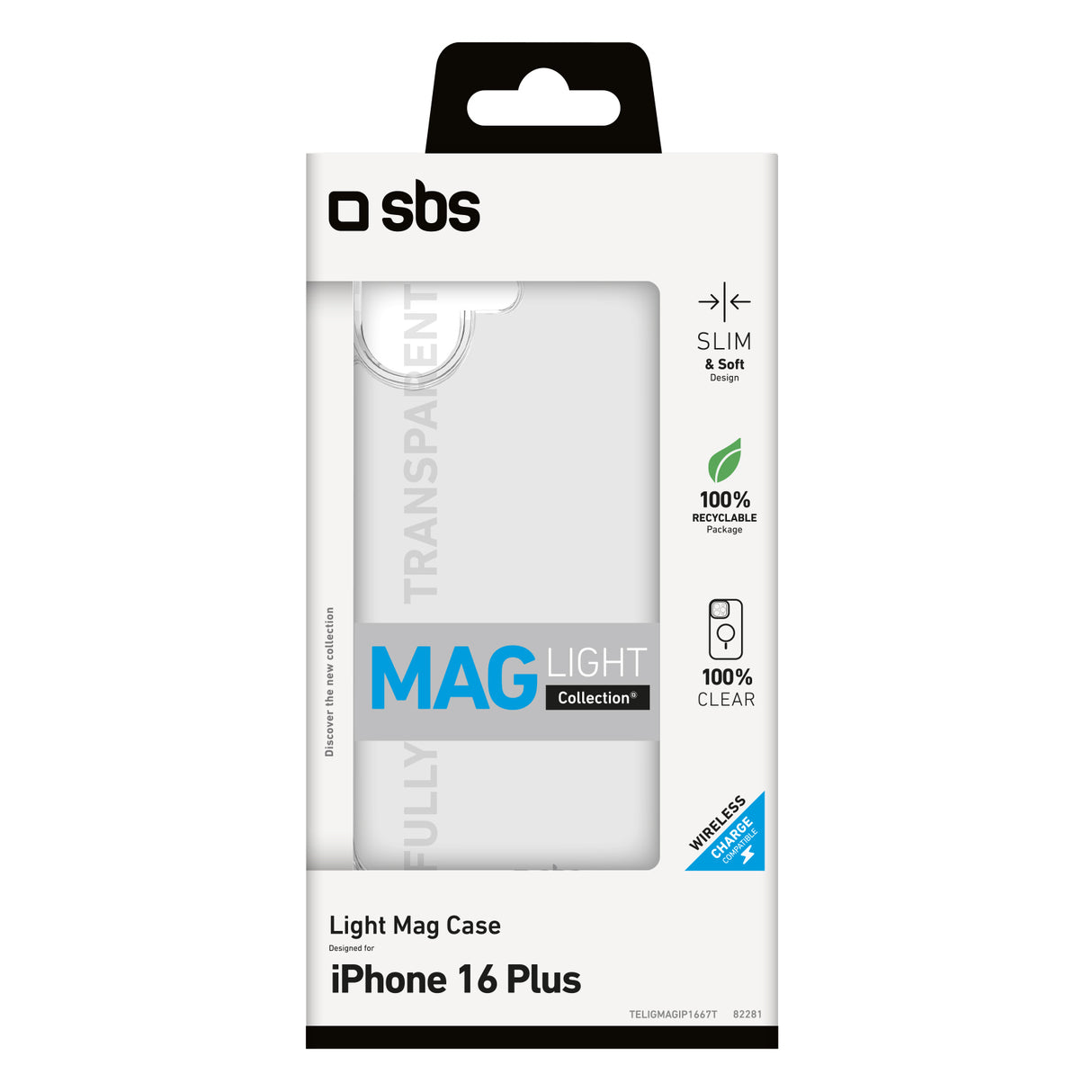 SBS Light Mag custodia per cellulare 17 cm (6.7") Cover Trasparente