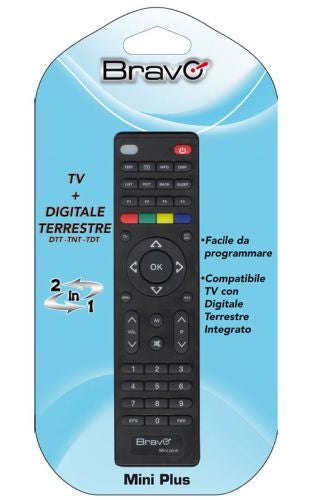 Bravo Mini Plus telecomando IR Wireless DTT, TV Pulsanti