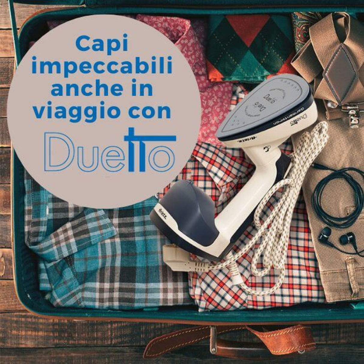 Ariete 6246 Duetto Garment Iron - Stiratrice Verticale e Ferro da Stiro con piastra in Ceramica antiaderente - 1000 Watt - Bianco e Blu