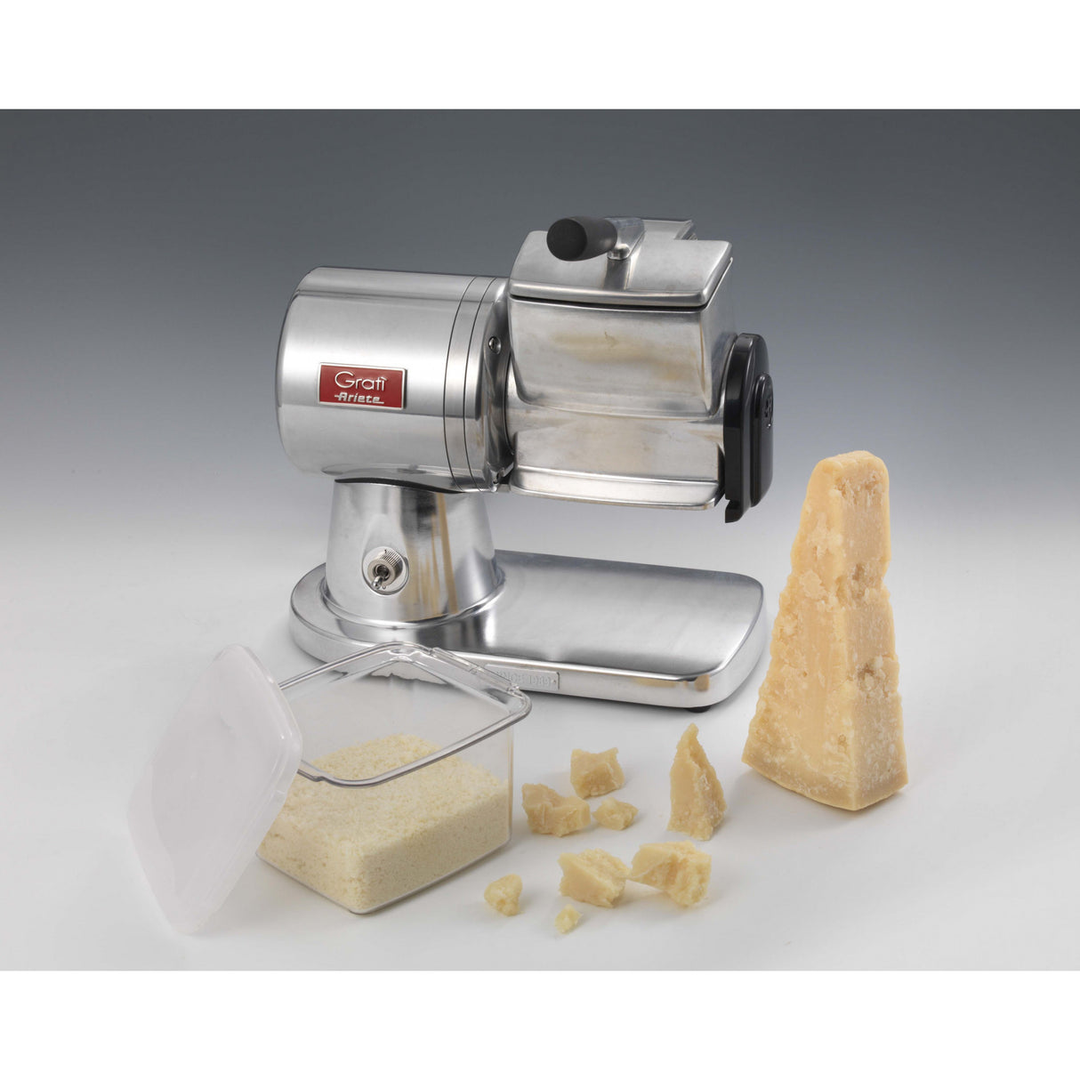 Ariete 449 Gratì Superior - Grattugia Elettrica Professionale - formaggio, pane, cioccolato, frutta secca - Alluminio pressofuso - 350 Watt - Argento