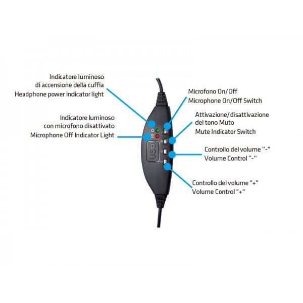 Adj CF715 Auricolare Cablato A Padiglione Gaming Nero