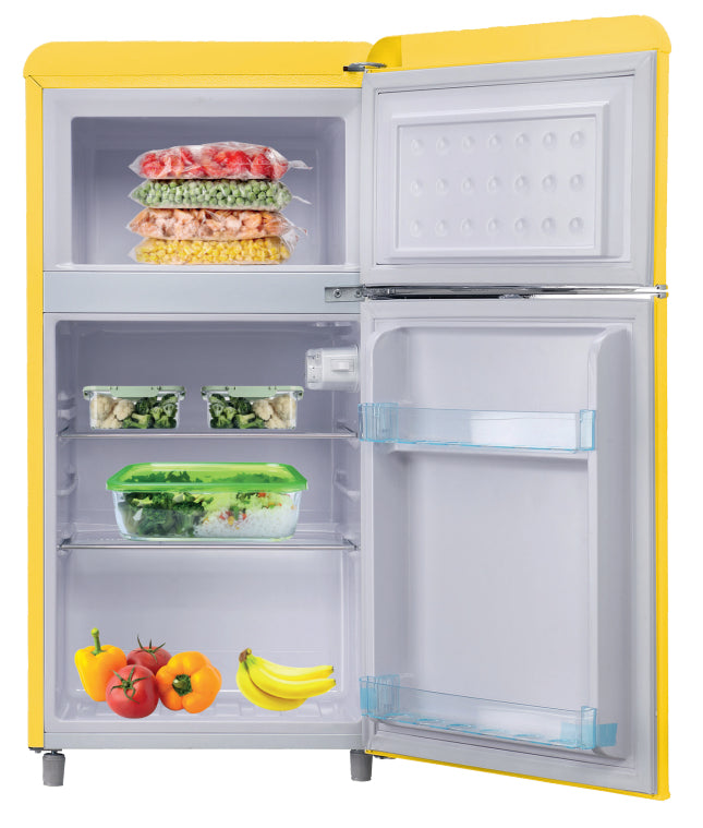 DCG Eltronic MF100YCDP frigorifero con congelatore Libera installazione 100 L Giallo