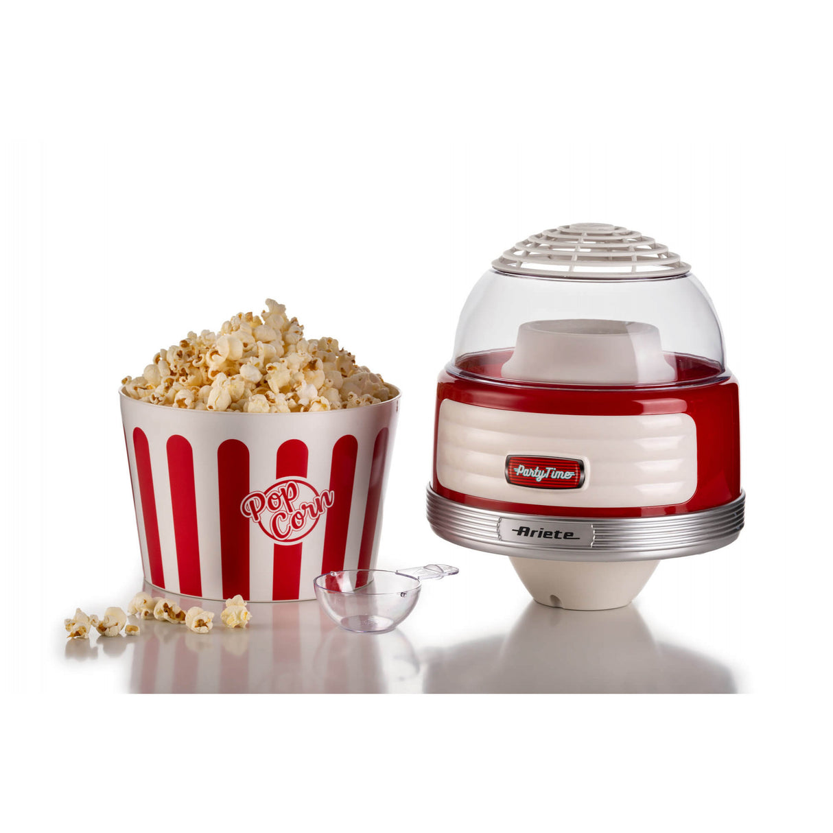 Ariete 2957 Pop Corn XL Party Time - Macchina per Popcorn - Scoppia 60gr di Mais in 2 minuti con Aria Calda - Ciotola Estraibile - 1100 Watt - Rosso