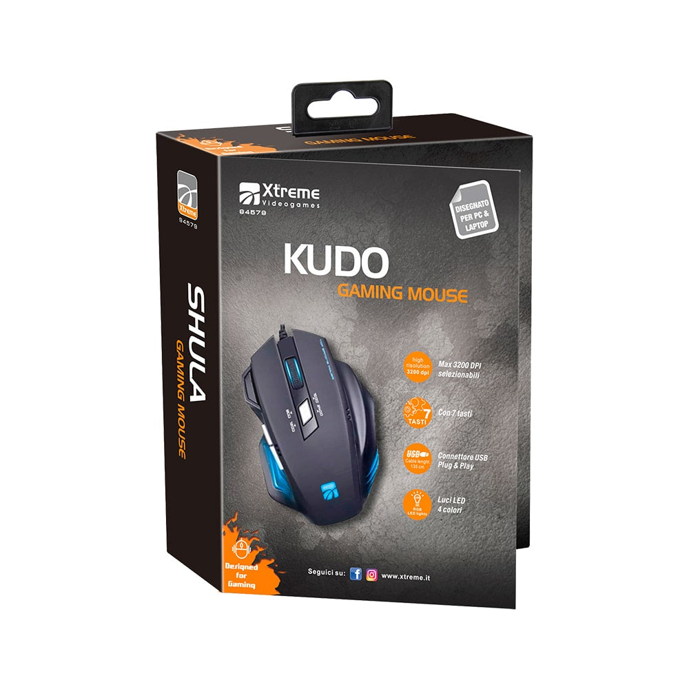 Xtreme 94579 mouse Gaming Mano destra USB tipo A Ottico 2400 DPI