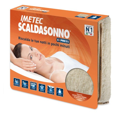 Imetec Scaldasonno Express Riscaldaletto elettrico 100 W Beige Tessuto, Lana