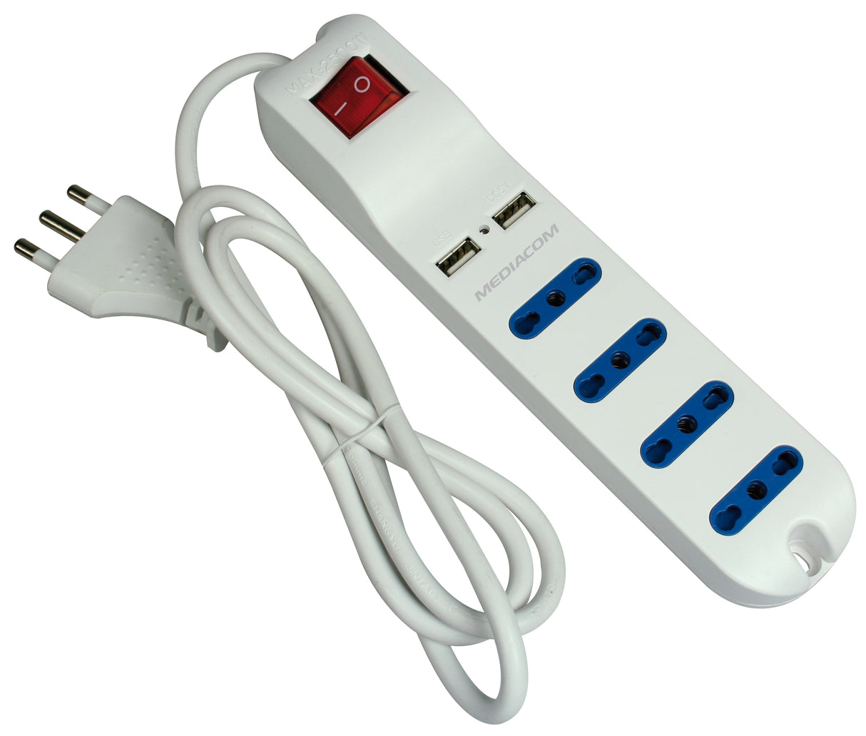 Mediacom M-PMU42 prolunghe e multiple 4 presa(e) AC Interno Bianco