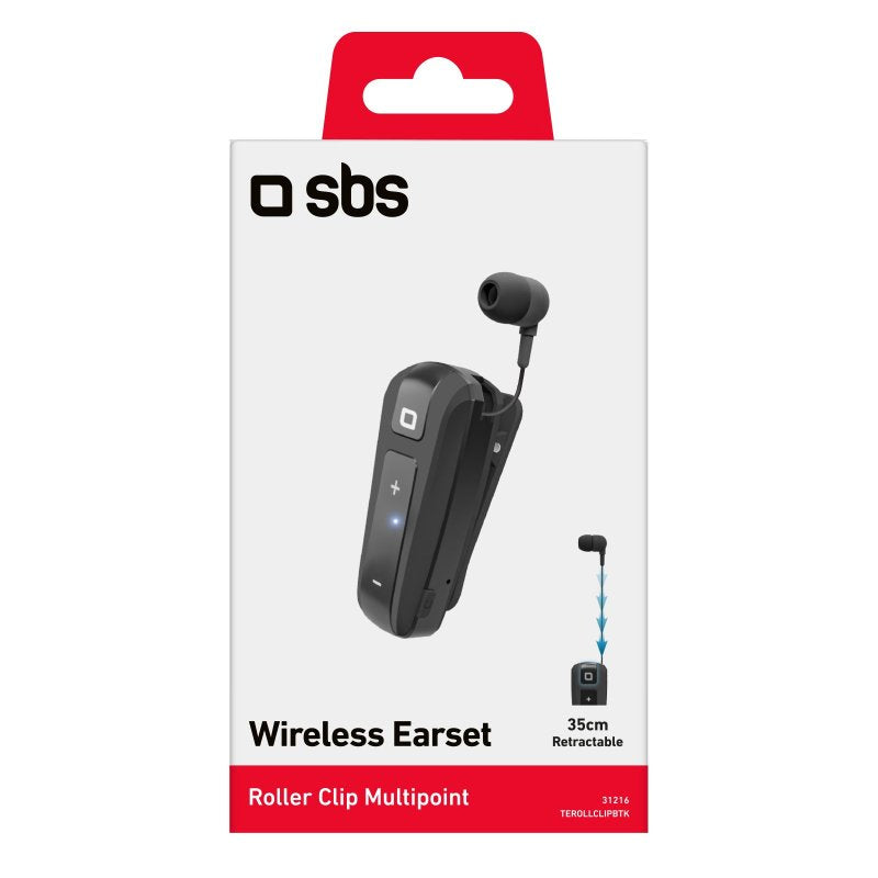 SBS Auricolare Wireless con roller clip