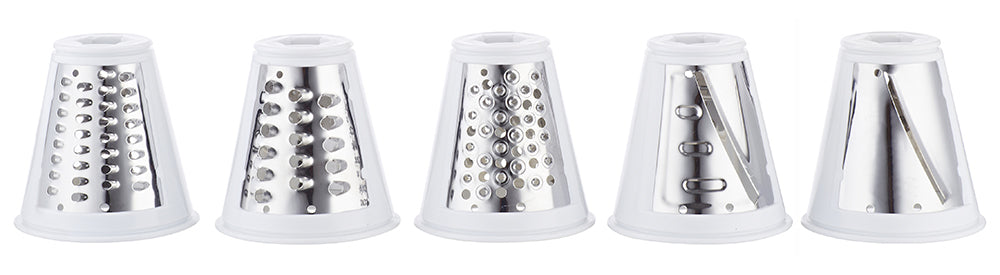 Melchioni 118420212 grattugia e spiralizzatore elettrici Grattugia elettrica Nero, Acciaio inox, Bianco