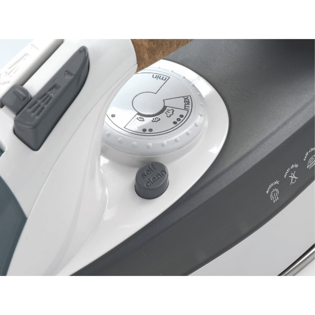 Ariete Steam Iron 6232 Grey - Ferro da stiro con piastra Acciaio Inox - manico in sughero - serbatoio 300 ml - 2200 Watt - Bianco e grigio