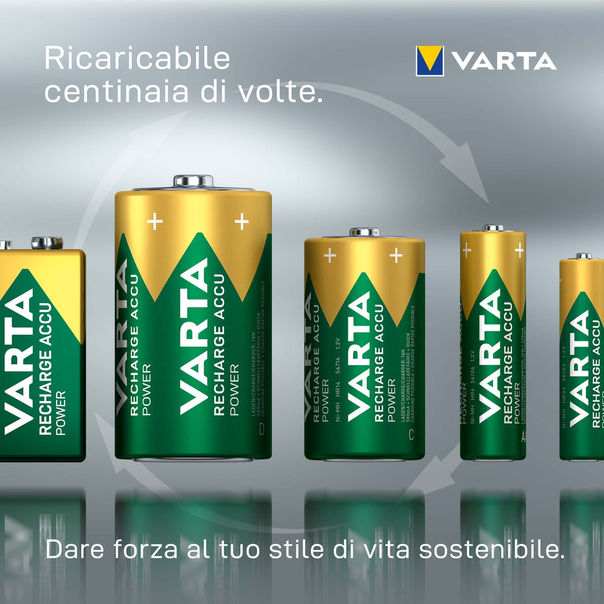 Varta Recharge Accu Power AAA 800 mAh Blister da 4 (Batteria NiMH Accu Precaricata, Micro, ricaricabile, pronta all'uso)