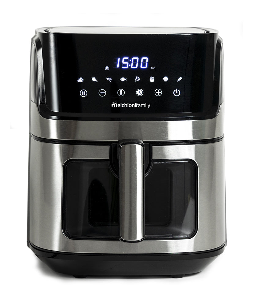 Melchioni 118340033 friggitrice Singolo 6,5 L Indipendente 1600 W Nero, Acciaio inox