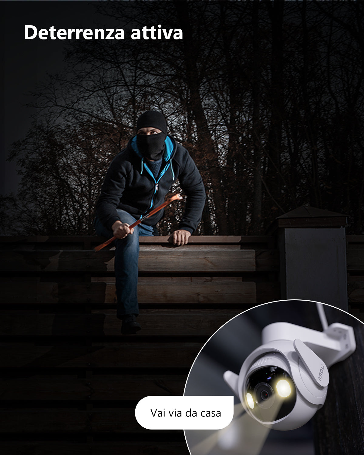 Imou Cruiser 2 Telecamera motorizzata da esterno 2K 3MP con visione notturna a colori