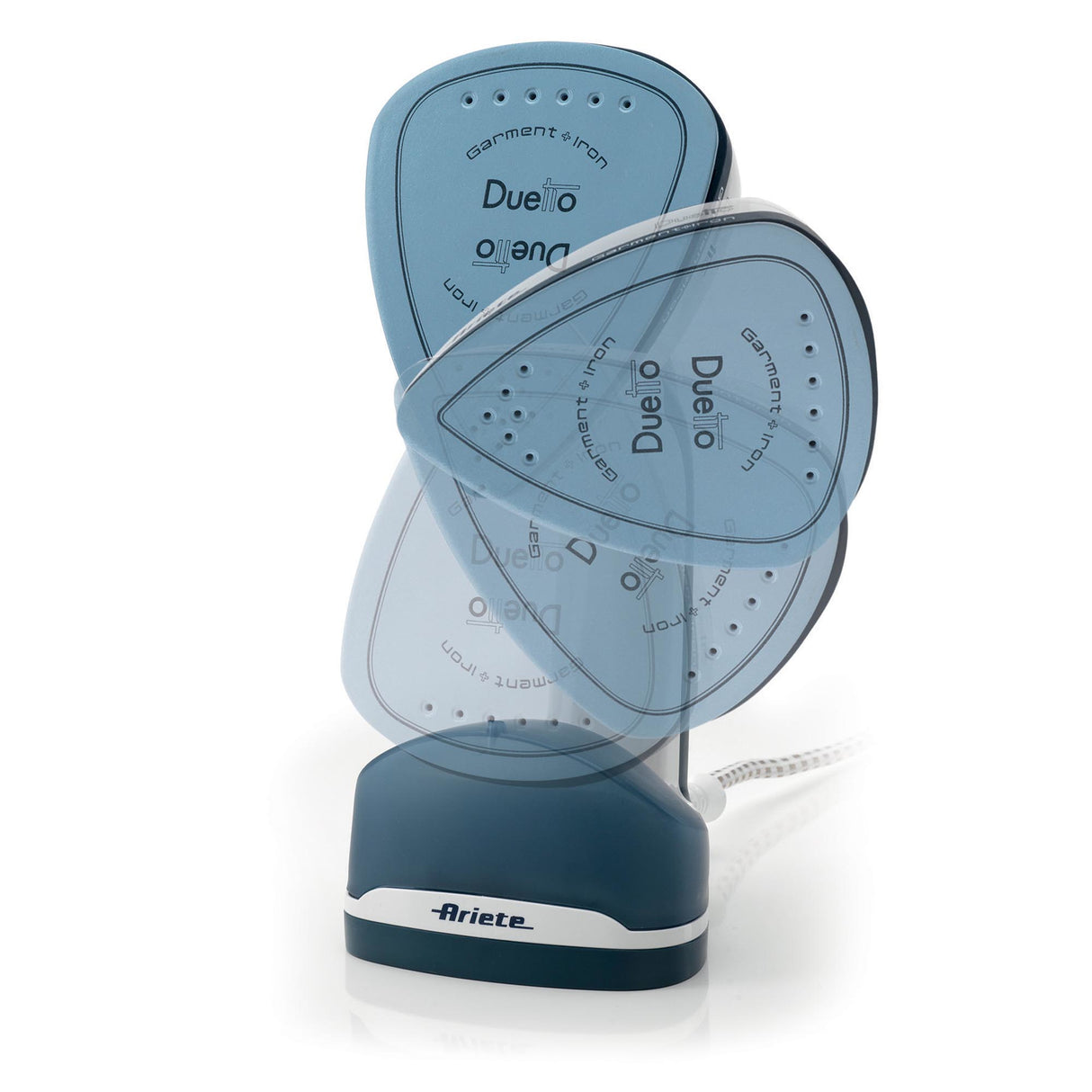 Ariete 6246 Duetto Garment Iron - Stiratrice Verticale e Ferro da Stiro con piastra in Ceramica antiaderente - 1000 Watt - Bianco e Blu