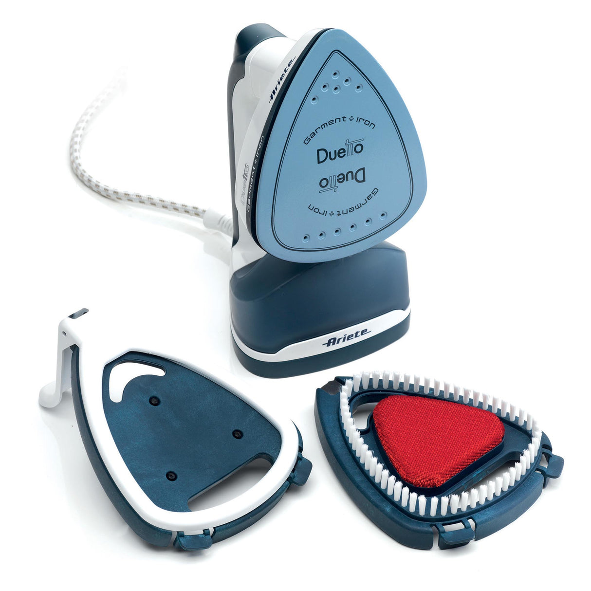 Ariete 6246 Duetto Garment Iron - Stiratrice Verticale e Ferro da Stiro con piastra in Ceramica antiaderente - 1000 Watt - Bianco e Blu