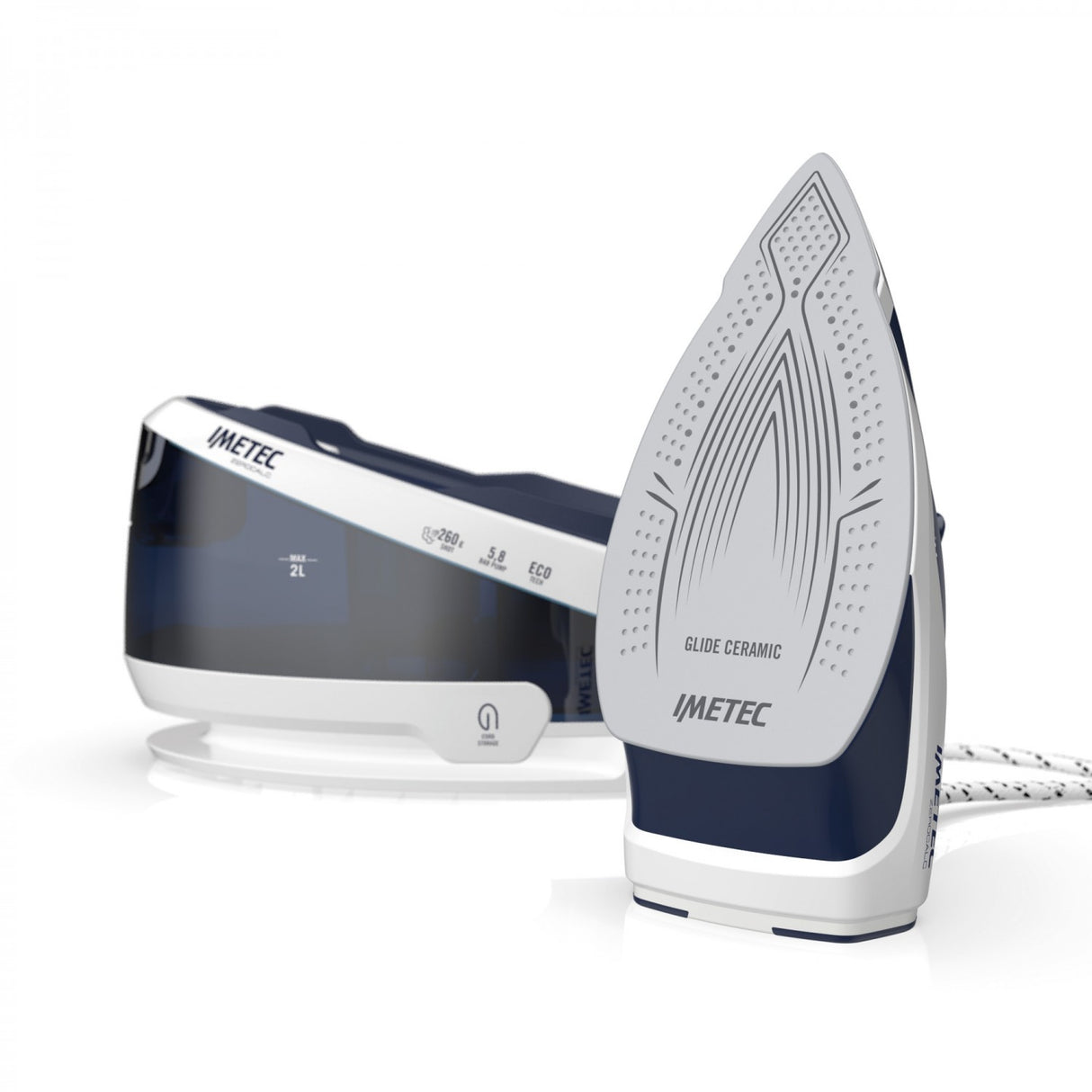 Imetec Sistema Stirante ZeroCalc PRO PS2 2400, Tecnologia Anticalcare, Piastra in Ceramica, 2400 W, Colpo Vapore 260 g