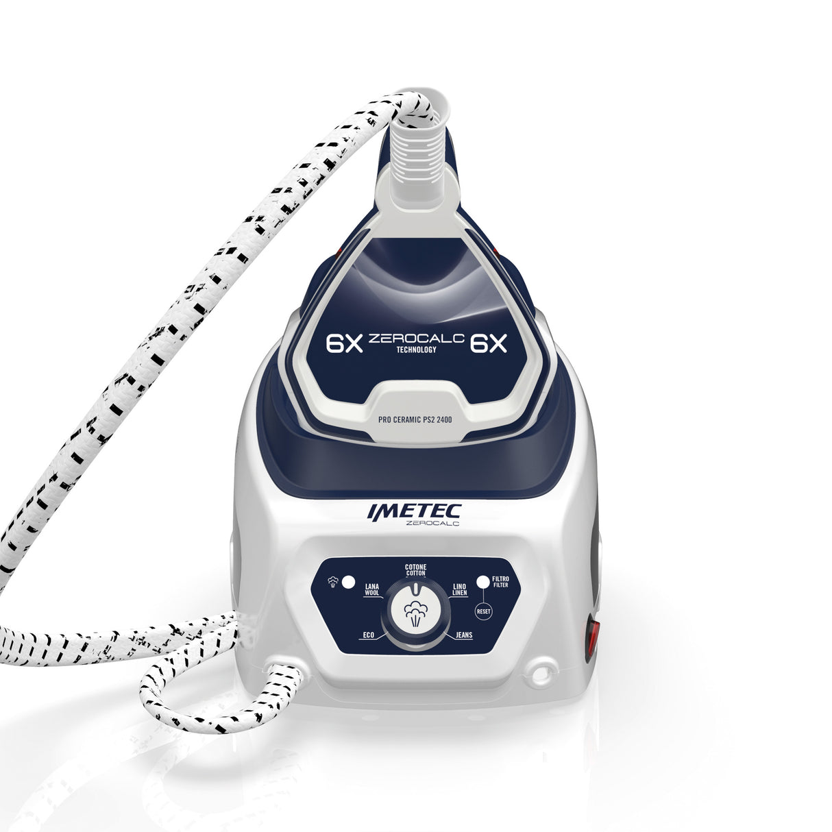 Imetec Sistema Stirante ZeroCalc PRO PS2 2400, Tecnologia Anticalcare, Piastra in Ceramica, 2400 W, Colpo Vapore 260 g