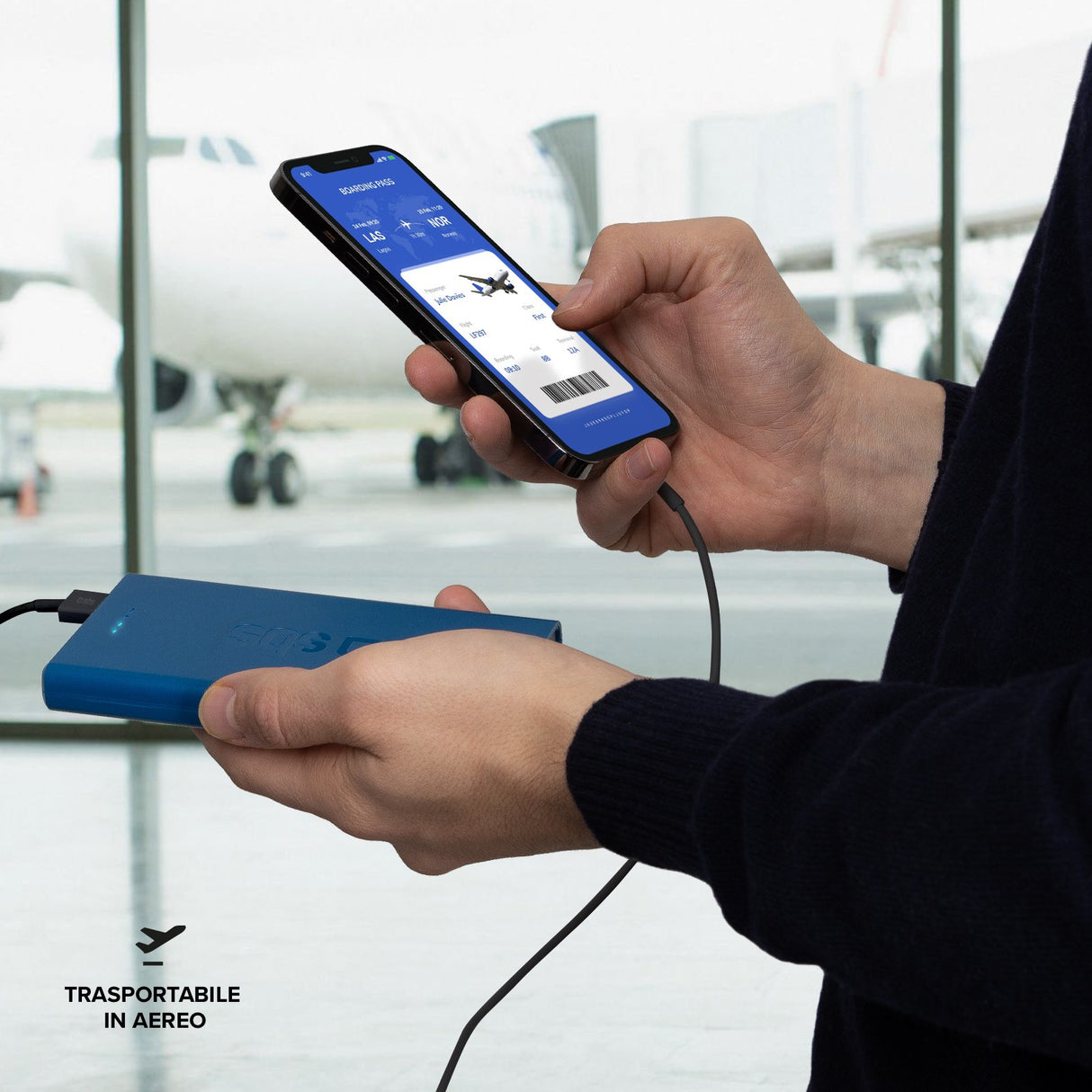 SBS TTBB10000FASTA batteria portatile Polimeri di litio (LiPo) 10000 mAh Ciano