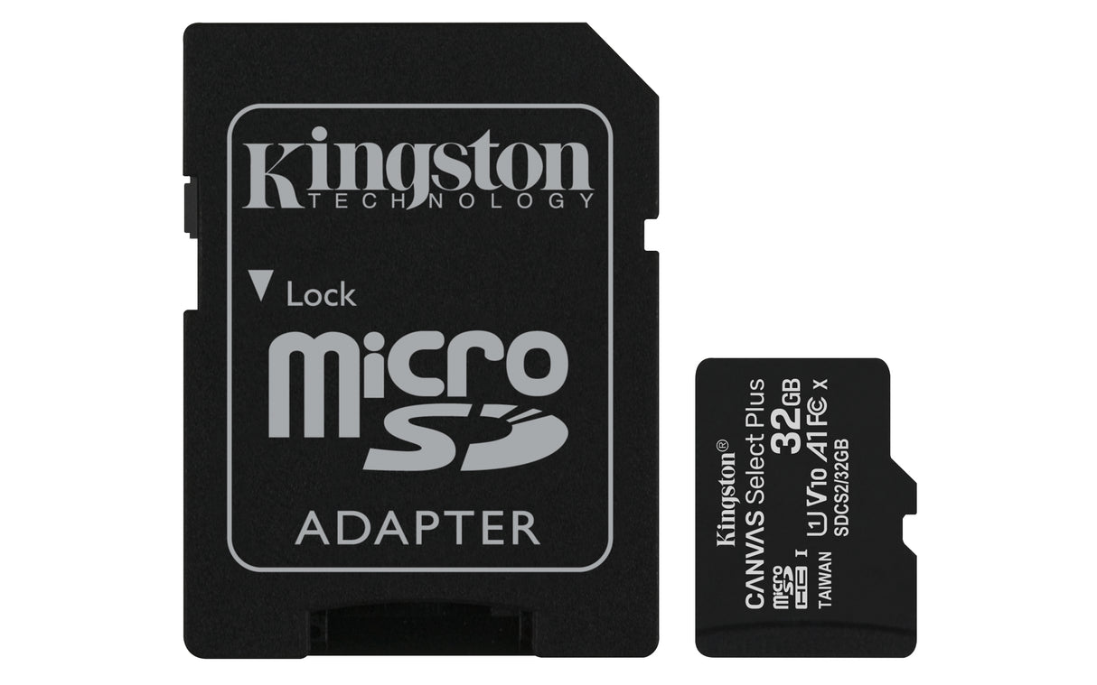 Kingston Technology Scheda micSDHC Canvas Select Plus 100R A1 C10 da 32GB + adattatore