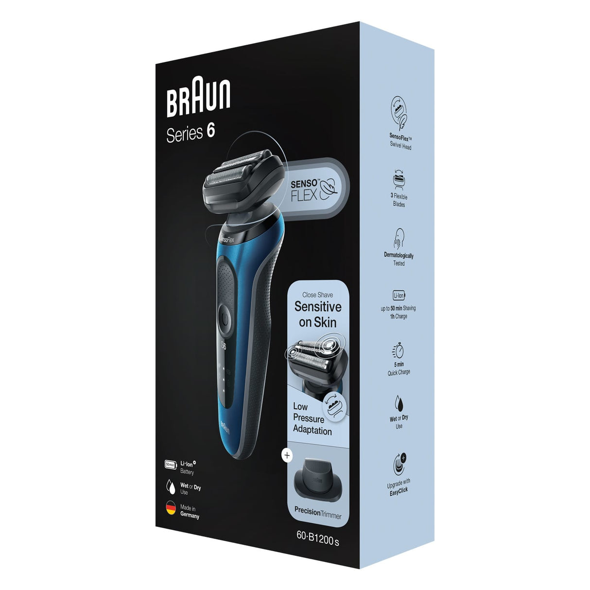 Braun Series 6 Rasoio Trimmer Blu