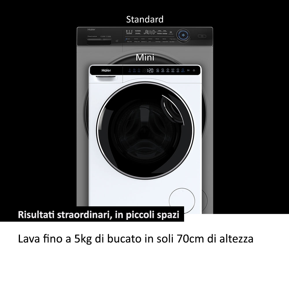 Haier MiniDrum, Lavatrice, 5kg, Classe A, Bianco, HW50-BP12307-S
