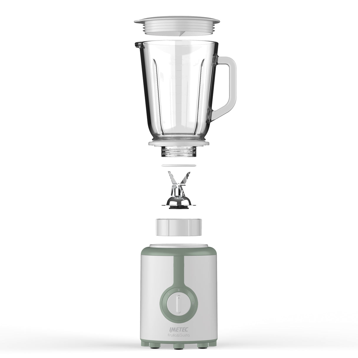 Imetec Frulla&Gusta 0,8 L Frullatore da tavolo 500 W Verde, Trasparente, Bianco