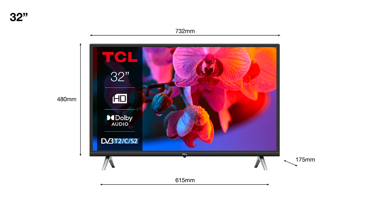 TCL D43 Serie TV LED HD 32" 32D4300