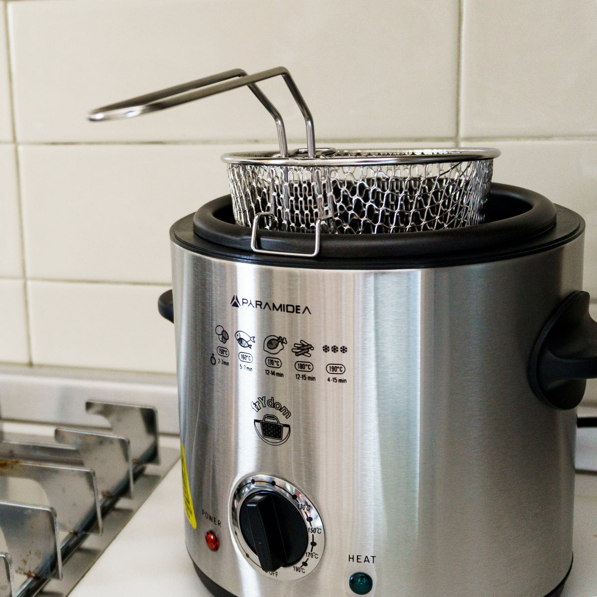 Pyramidea FRG1500 friggitrice Singolo 1,5 L Indipendente 900 W Nero, Acciaio inox