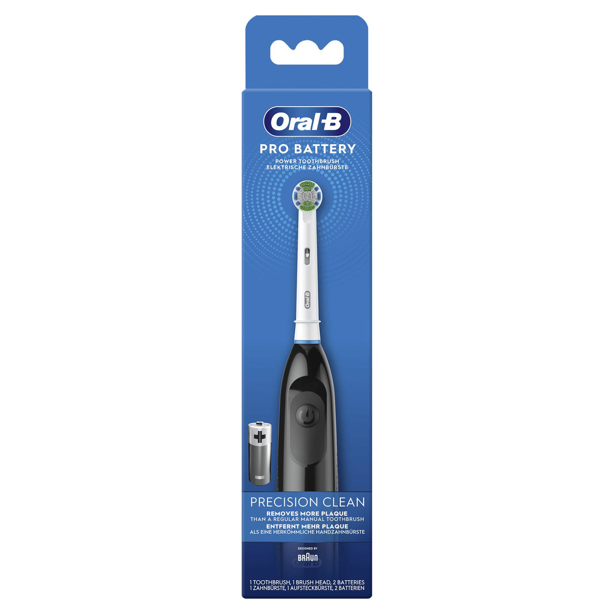 Oral-B Spazzolino Elettrico a Batteria Pro Battery Precision Clean Nero. 1 Spazzolino