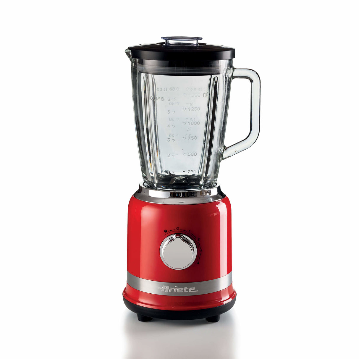 Ariete 585 Frullatore Moderna Rosso - 1000 W - Capacità Tazza Vetro 1,5 L - 4 Velocità - 4 lame
