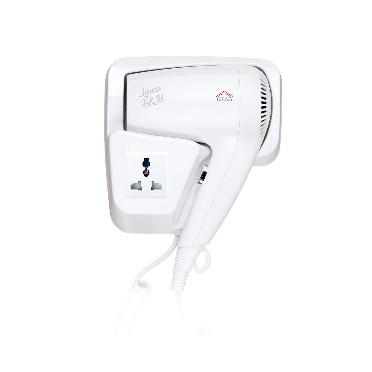 Asciugacapelli da parete con presa dcg
