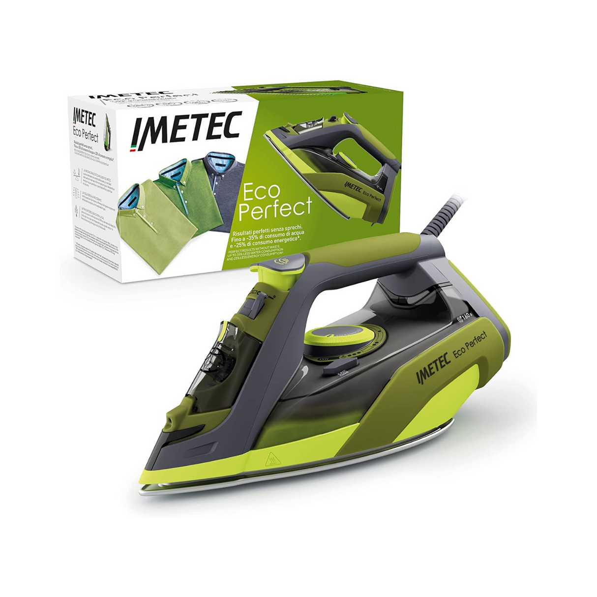 Imetec Ferro a vapore ZeroCalc Z1 2500, Tecnologia Anticalcare, 2200 W, Colpo Vapore 120 g