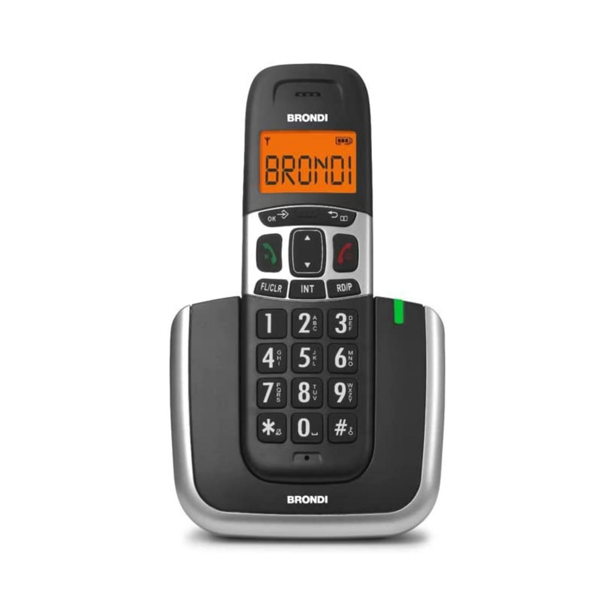 Brondi Bravo Platinum Telefono DECT Nero, Argento