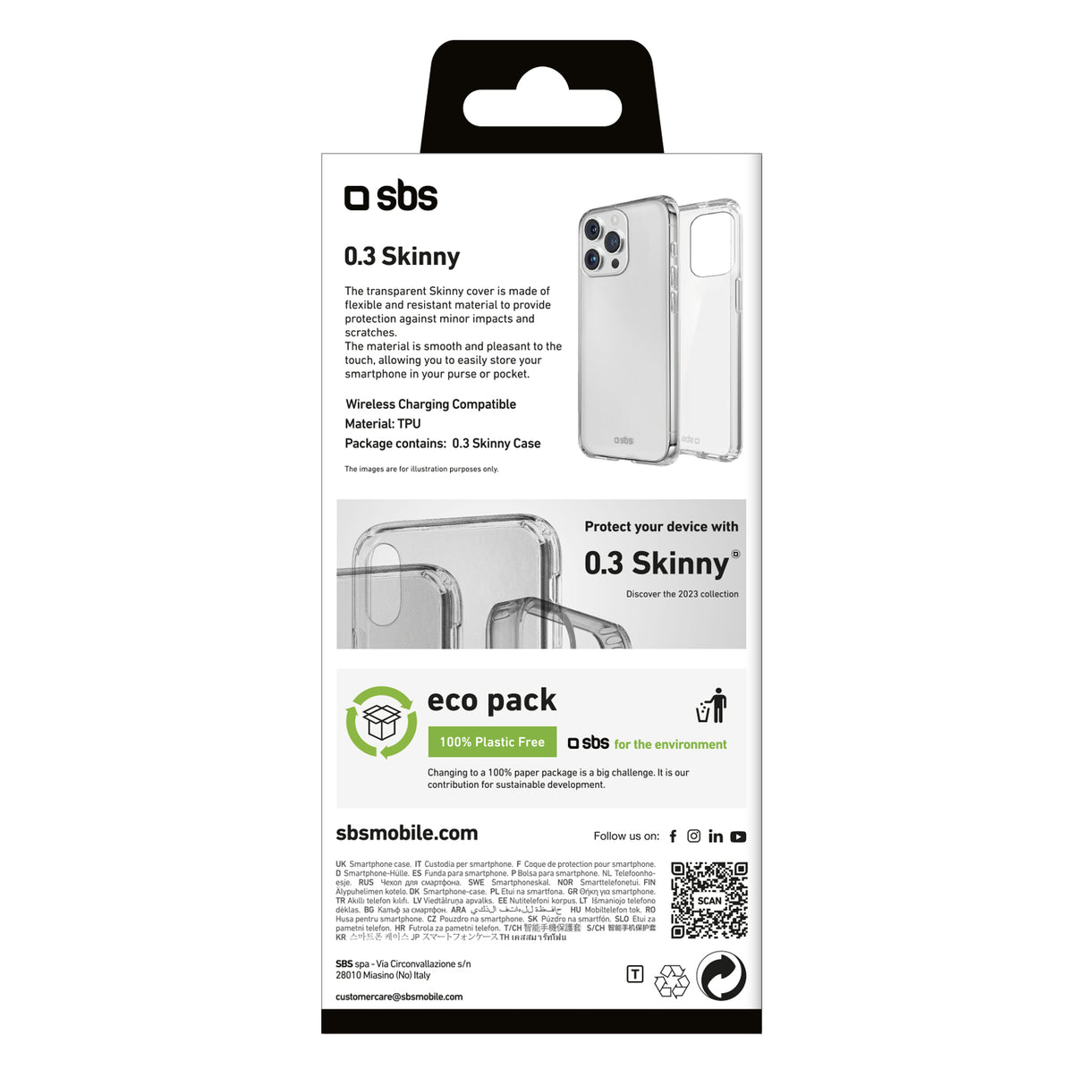 SBS TESKINIP1567PT custodia per cellulare 17 cm (6.7") Cover Trasparente