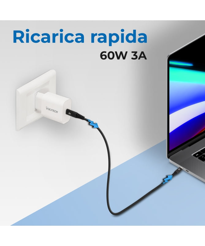 Vultech Cavo Type-C To Type-C 60W PD 3.0 1.2 M Nylon