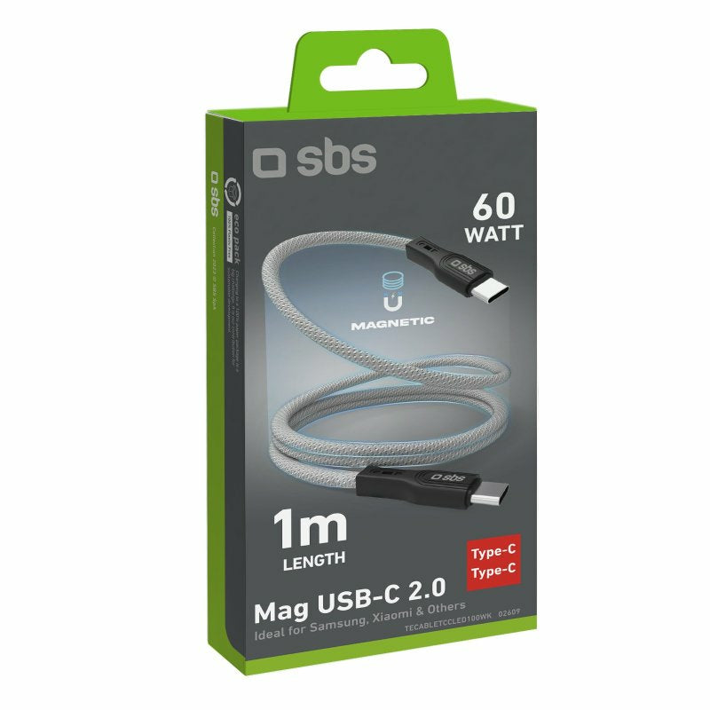 SBS Cavo USB-C - USB-C con finitura magnetica, 1 metro