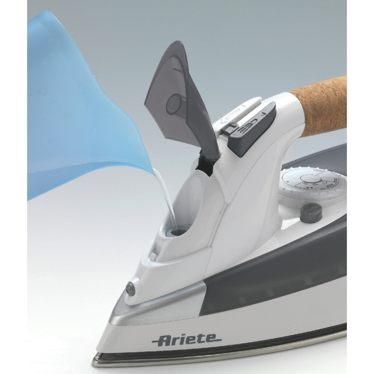 Ariete Steam Iron 6232 Grey - Ferro da stiro con piastra Acciaio Inox - manico in sughero - serbatoio 300 ml - 2200 Watt - Bianco e grigio