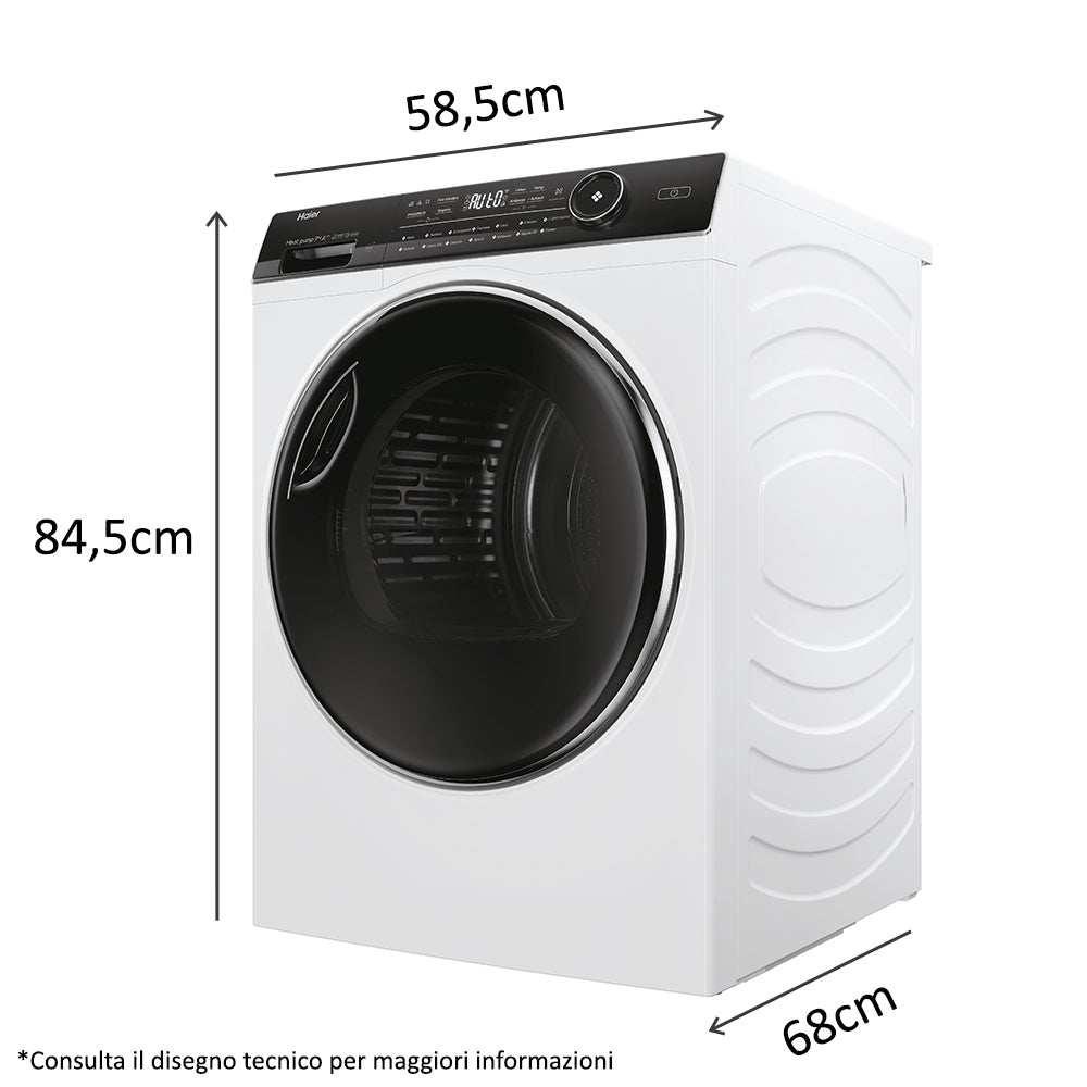 Haier I-Pro Series 7 Plus HD90-A3Q979U1 asciugatrice Libera installazione Caricamento frontale 9 kg A+++ Bianco