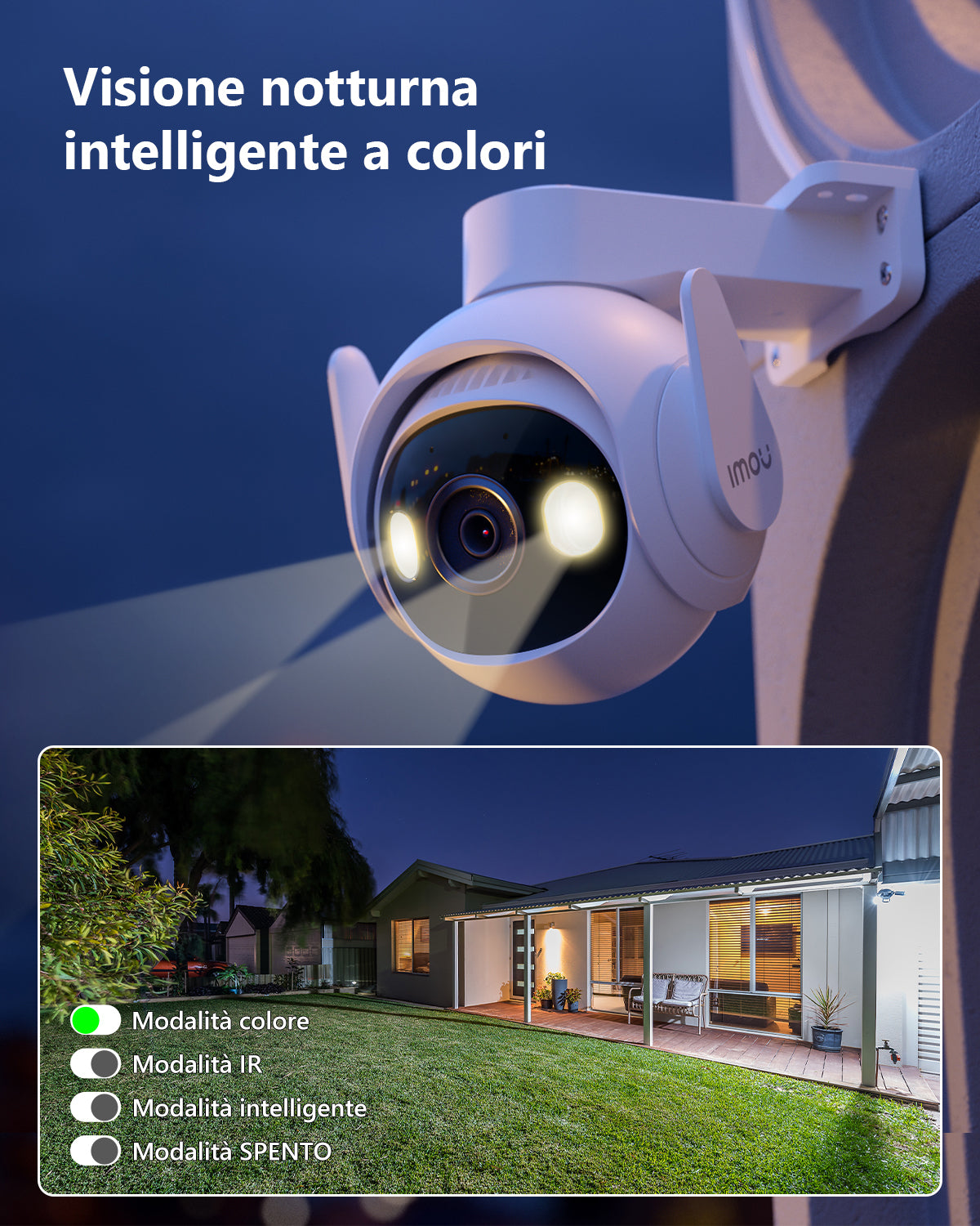 Imou Cruiser 2 Telecamera motorizzata da esterno 2K 3MP con visione notturna a colori