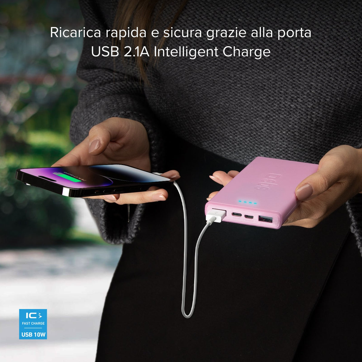 SBS TTBB10000FASTP batteria portatile Polimeri di litio (LiPo) 10000 mAh Rosa