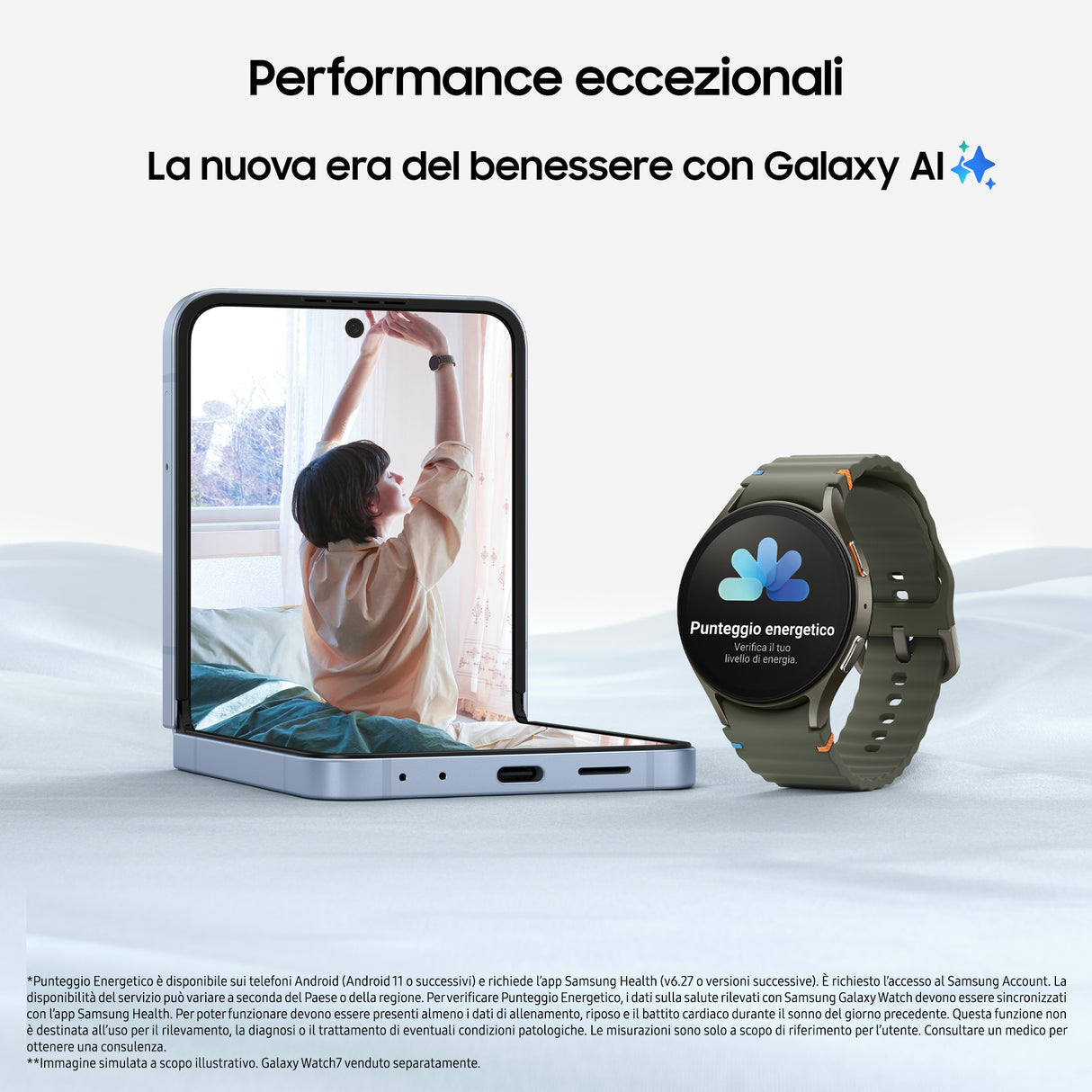 Samsung Galaxy Z Flip6 Smartphone AI, 256GB, RAM 12GB, Display 3,4" SAMOLED/6,7" Dynamic AMOLED 2X, Blue
