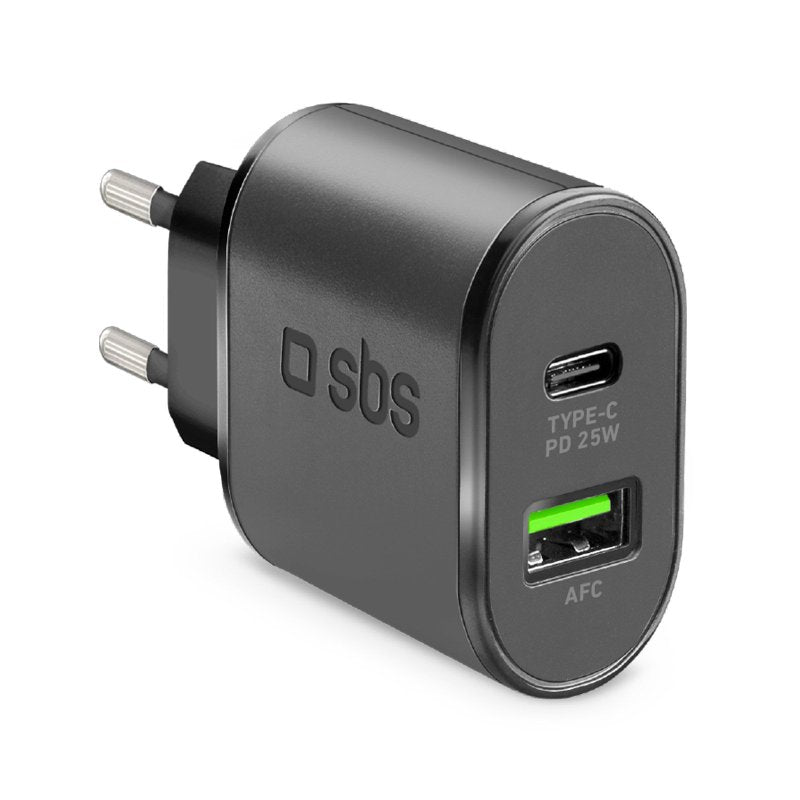 SBS TETRPD25W Caricabatterie per dispositivi mobili Smartphone, Tablet Nero AC Ricarica rapida Interno