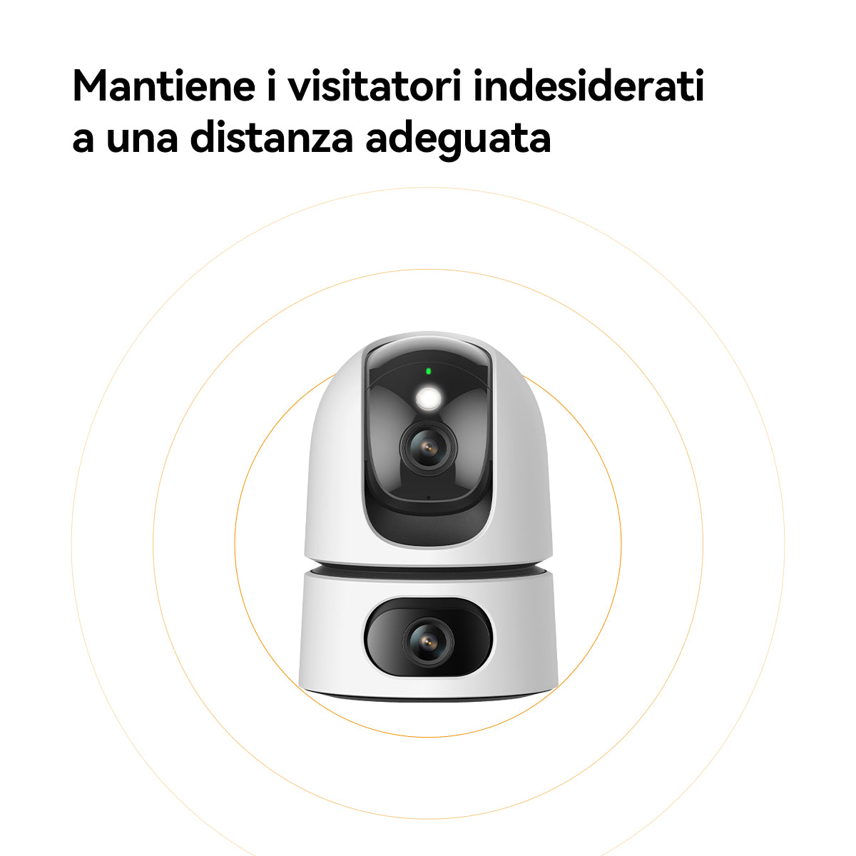 Imou Ranger DUAL 3K(3MP+3MP) Telecamera WiFi Interno con Doppia Lente, 360°PTZ Telecamera da Interno, Rilevamento Umano, Tracciamento Intelligente, Visione Notturna a Colori, Modalità Privata 2,4ghz