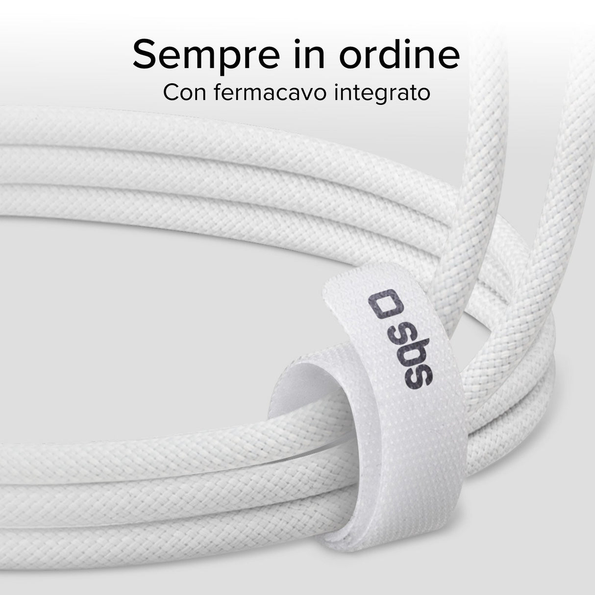 SBS Cavo braided type-c 4.0 grigio cavo USB USB4 Gen 3x2 1 m USB C Bianco