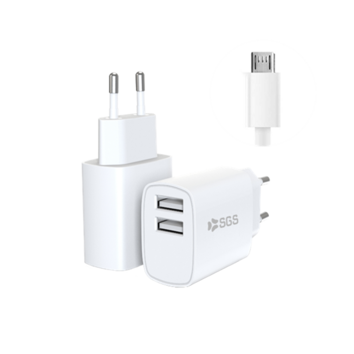 Sgs caricatore 12w completo micro usb