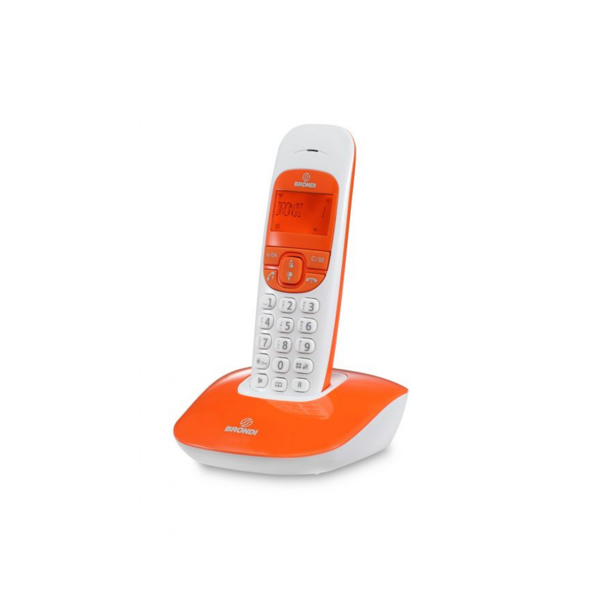 Brondi Nice Telefono DECT Identificatore di chiamata Arancione, Bianco