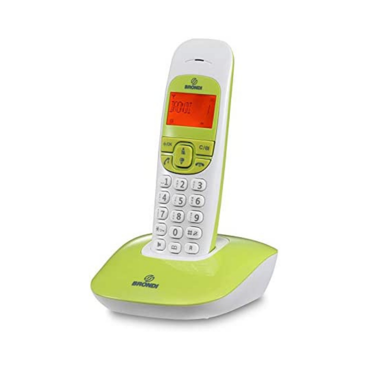 Brondi Nice Telefono DECT Identificatore di chiamata Verde, Bianco