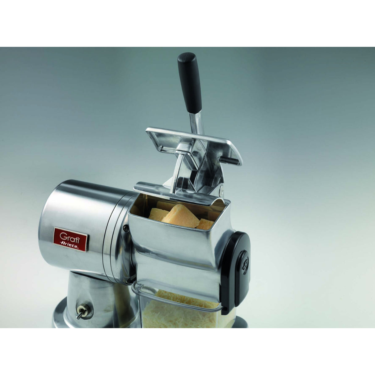 Ariete 449 Gratì Superior - Grattugia Elettrica Professionale - formaggio, pane, cioccolato, frutta secca - Alluminio pressofuso - 350 Watt - Argento