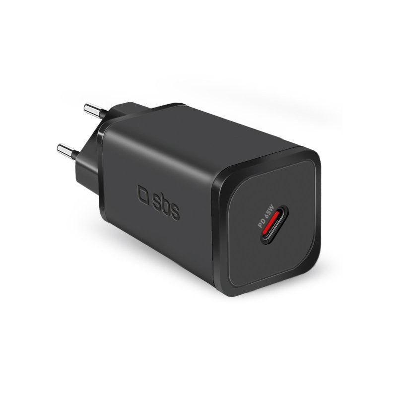 SBS TETRGAN1C65W Caricabatterie per dispositivi mobili Cuffie, Auricolare, Computer portatile, Smartphone, Orologio intelligente, Tablet Nero AC Ricarica rapida Interno